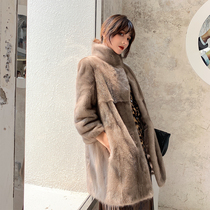 Mink coat female whole mink medium and long 2020 new imported velvet mink fur grass coat female winter