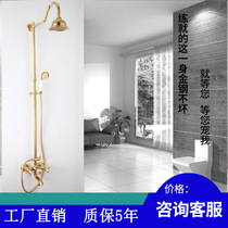 1210 shower set All-copper shower faucet Hot and cold lifting shower Full set of shower gold-plated shower column