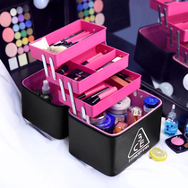Folding multi-layer makeup bag large-capacity cosmetics storage box simple portable large Korean professional makeup bag