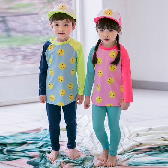 Children's split swimsuit girl long sleeves trousers quick-drying breathable sunscreen boy baby beach hot spring swimsuit Children's split swimsuit girl long sleeves trousers quick-drying breathable sunscreen boy baby beach hot spring swimsuit