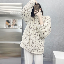 Small milk BAO WEN lamb wool coat female Korean version loose 2022 winter environmental protection rabbit fur plush jacket coat