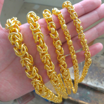 New products 9999 gold silver silver square dragon bone chain does not fade fashion trend better than sand gold gold mens necklace