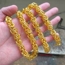 Summer explosions new products 9999 gold bag silver Net red same model to send boyfriend to father pure gold gold silver men necklace