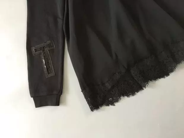 Quần áo mùa xuân và mùa thu 2019 của phụ nữ Ý xuất khẩu cotton ren ren dây kéo lỏng tay áo len dài tay hợp thời trang - Áo len