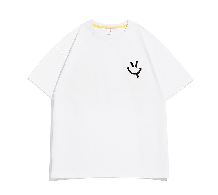 白底图t2032021夏新款纯棉圆领短袖印花t恤男女情侣