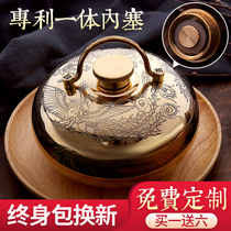 Tang Po pure copper thick copper hot woman cover gloves brocade retro style Tang woman small water injection hot water bag