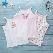 Three Dress Girl Pure Cotton Harnesses Childrens Baby Vest Bamboo Festival Cotton Thin baby Japanese ripened hoodie