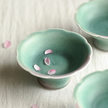 Yajitang Spring Green Flower Spot High Feet Fruit Plate