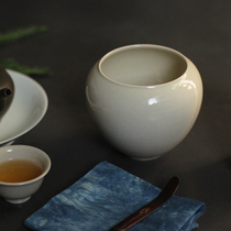 Yajitang handmade grass ash glaze Apple statue small dregs washed water water gong kung fu tea ceremony accessories