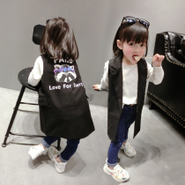 Girl suit waistcoat 2021 Autumn New Korean children long fashion vest blazer tide