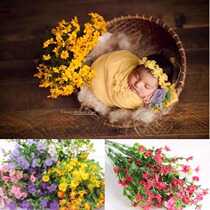 Simulation Flowers High Quality Full of Star Small wrinkled Chrysanthemum Newborn Full Moon Baby Photography Props Photo Matching Furnishing