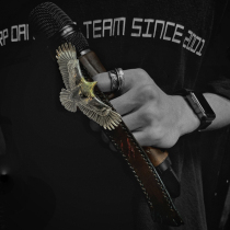 FENGMA sewing horse handmade cowhide microphone cover Takahashi sterling silver explosion change Lin Junjie with custom lettering