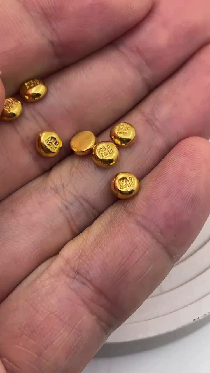 足金999小金豆子黄金实心转运珠存金豆 网红直播同款攒金疙瘩回收
