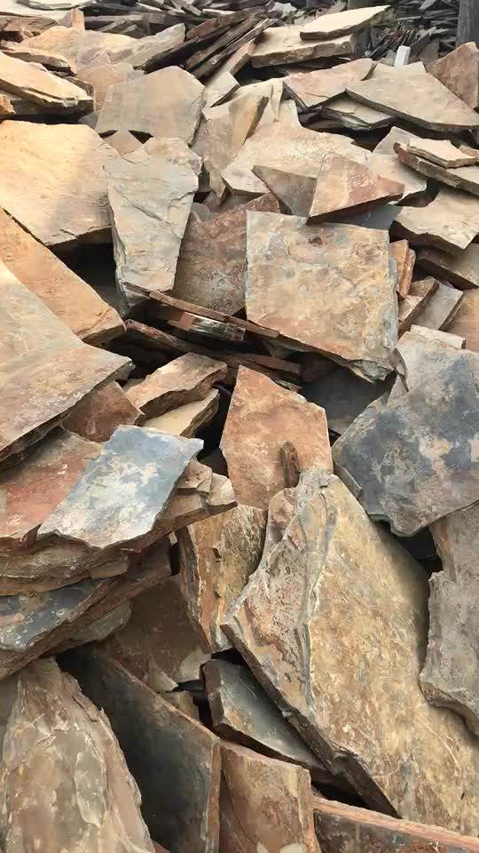 工厂直发 青石板碎拼 铺地碎石板 园路广场公园人行道 板岩片石
