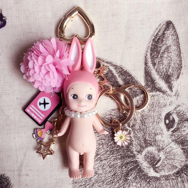 独家定制 正版sonnyangel带珍珠的兔子包包挂件钥匙扣