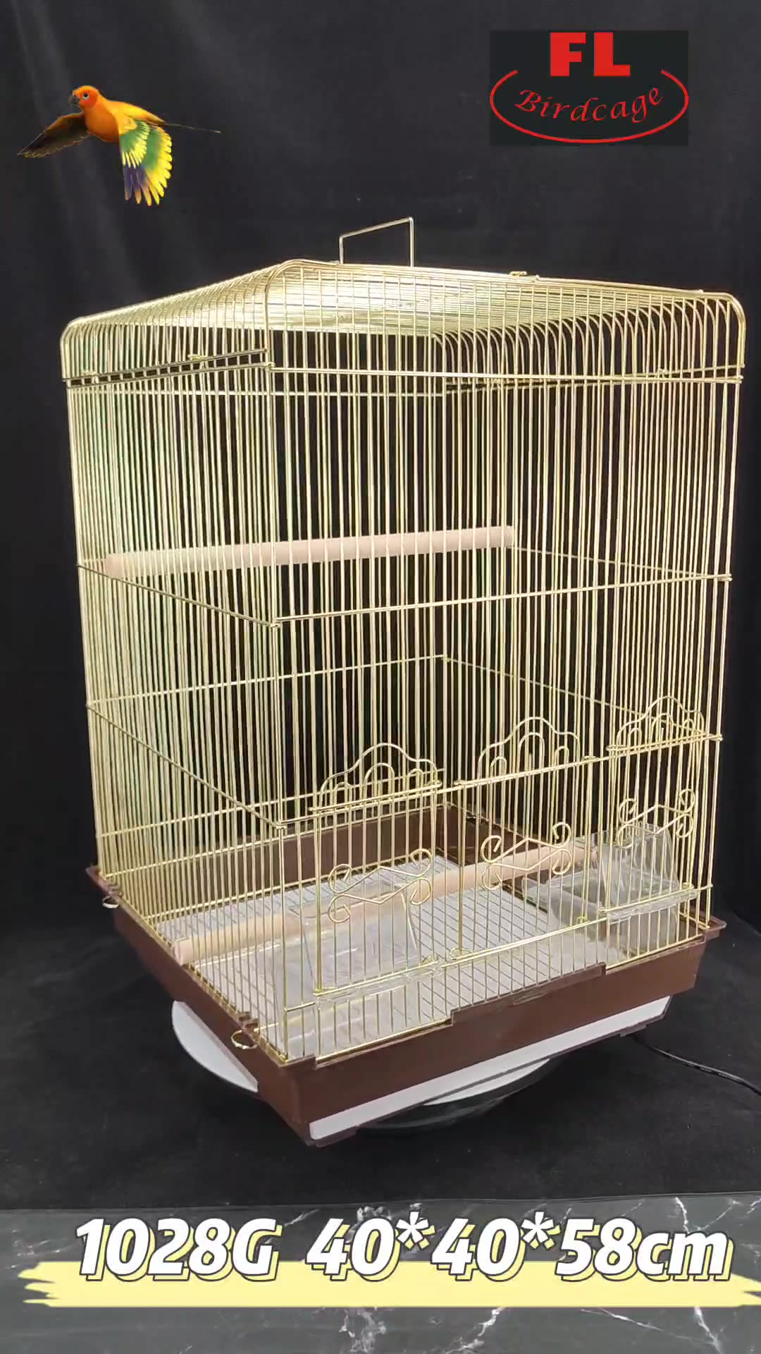 福林金色鸟笼大号虎皮玄凤别墅繁殖笼仿金方形鹦鹉笼新款易清洁