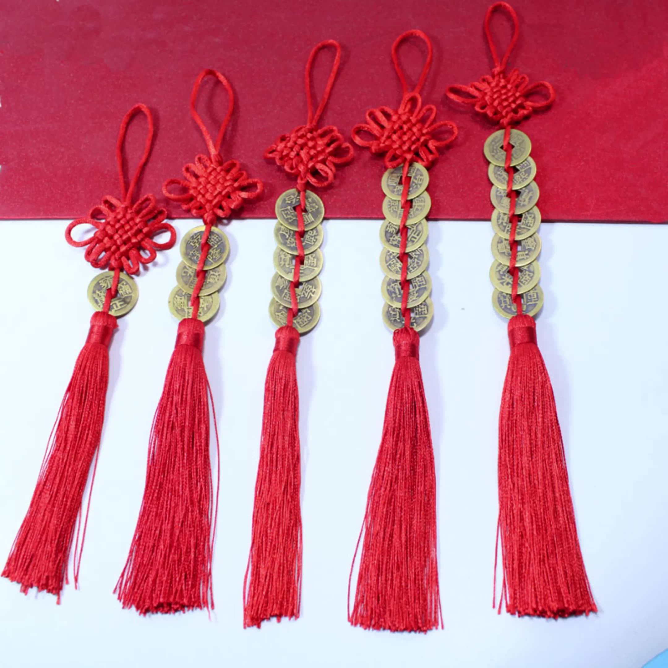 五帝钱中国结挂件十帝小结特色礼品路路通葫芦五帝钱招财古币挂件