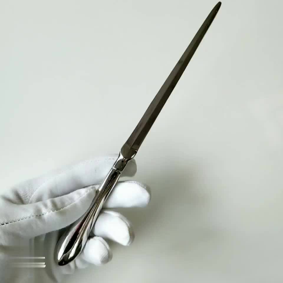 新款欧式金属镀银镀金开信刀安全拆信封刀拆纸刀文房用品工厂直销