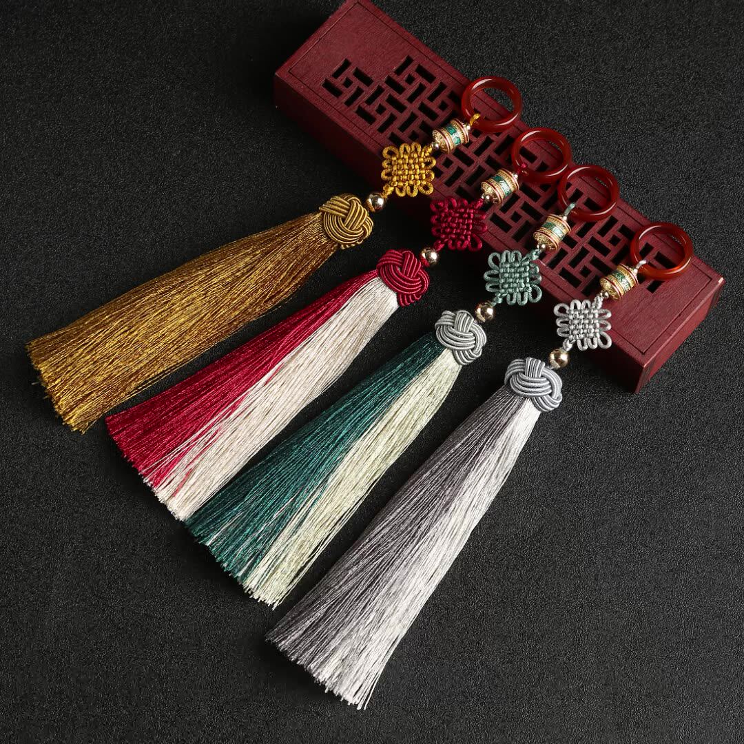 龙结指环流苏新品中国风如意结饰品挂件配件纯手工编织质感垂顺