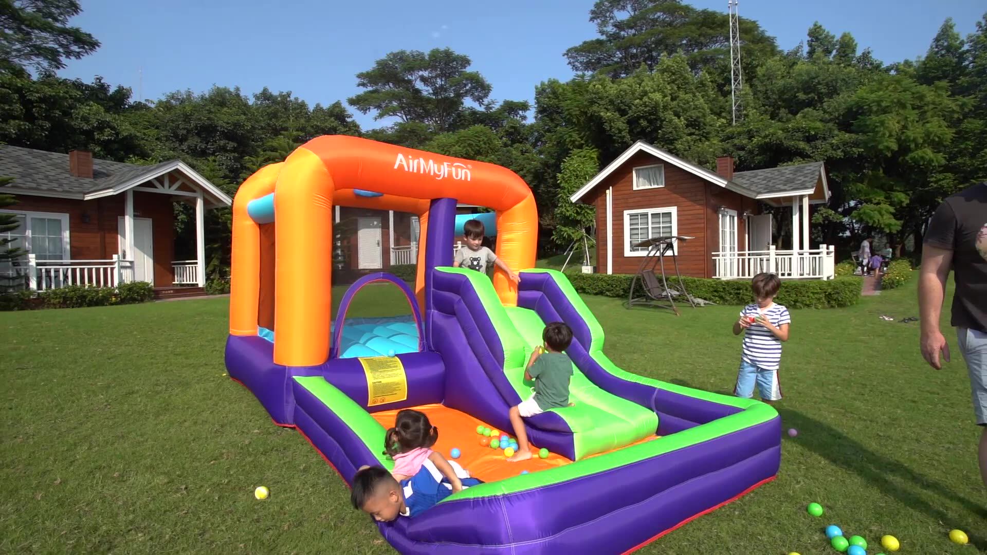 airmyfun小型儿童游乐设备气垫床滑梯蹦床淘气堡户外运动器械跳床