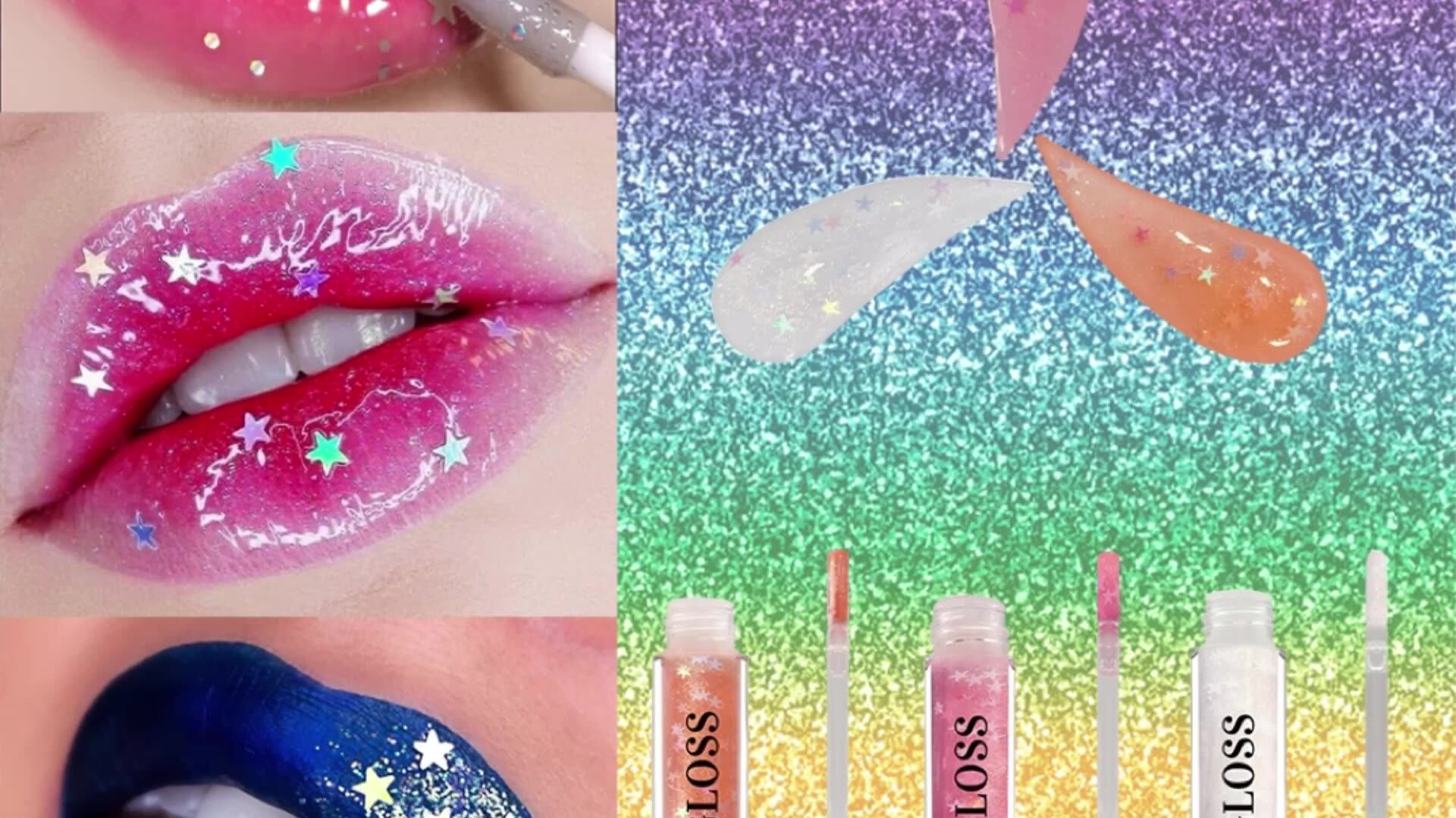 private label organic long lasting color glitter lip gloss