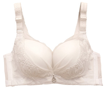 ລະດູໃບໄມ້ປົ່ງແລະລະດູຮ້ອນລາຄາພິເສດຊຸດຊັ້ນໃນສີຂາວສ່ວນບາງໆຂອງແມ່ຍິງເຕົ້ານົມຂະຫນາດນ້ອຍ push-up ບໍ່ມີສາຍ bra breathable lace sexy ຍູ້-up bra