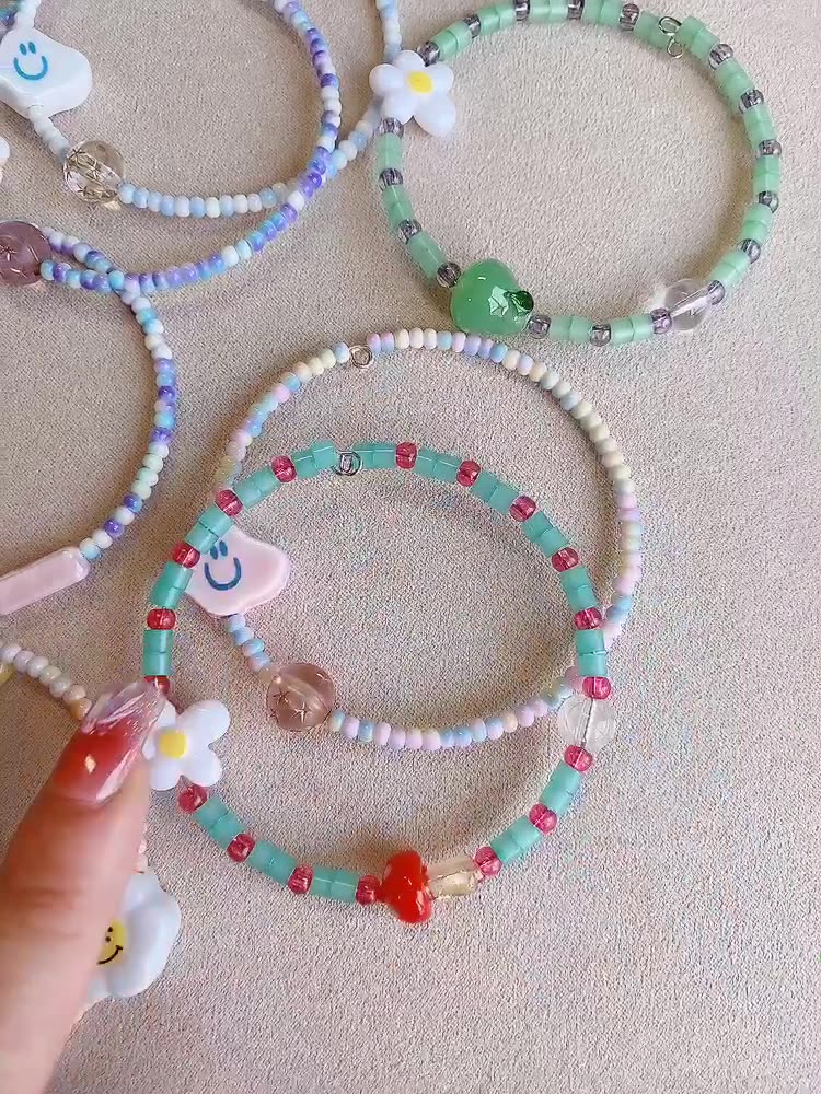 hd5440a07韩系小清新时尚ins风甜美少女小米串珠手链夏日百搭彩色