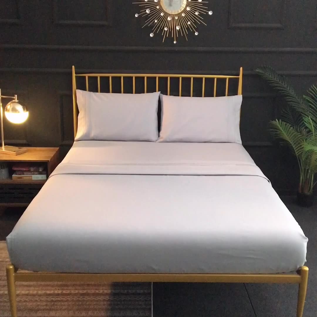 set with embroidery brushed microfiber hot sale hotel bedsheet