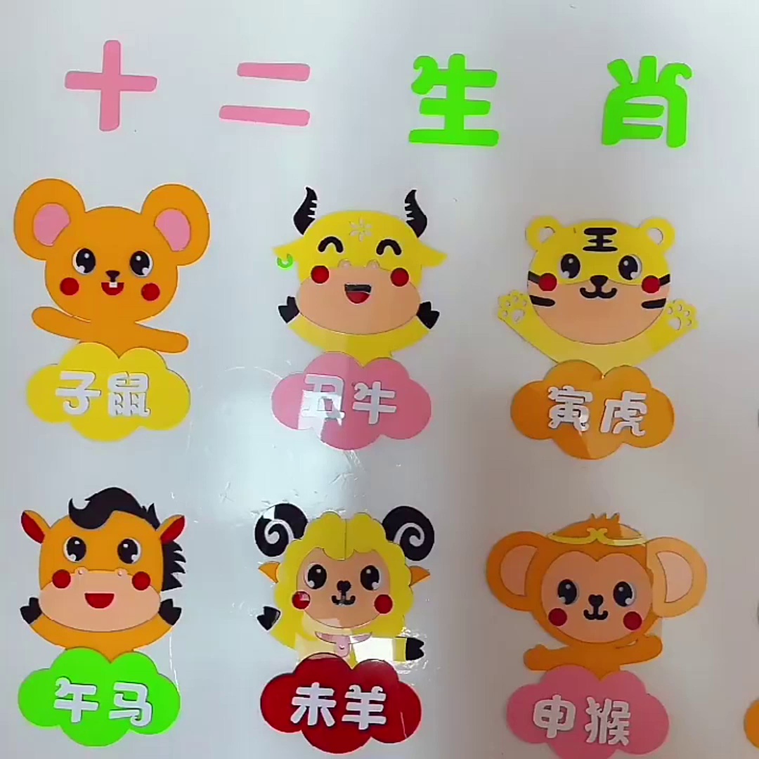 幼儿园墙面装饰十二生肖墙贴立体教室走廊楼梯环创主题文化墙布置