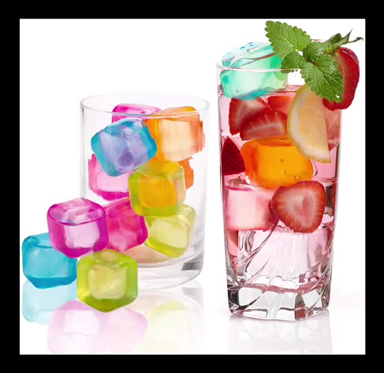 reusable ice cubes for chills drinks plastic refreezable plastic