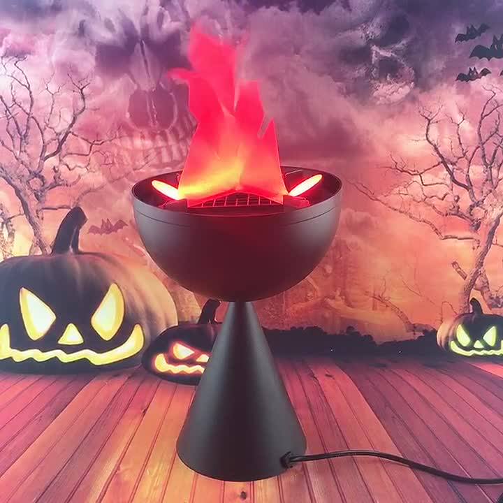 万圣节装饰电子火盆灯婚庆道具挂吊式仿真火焰灯挂饰万圣节火盆灯