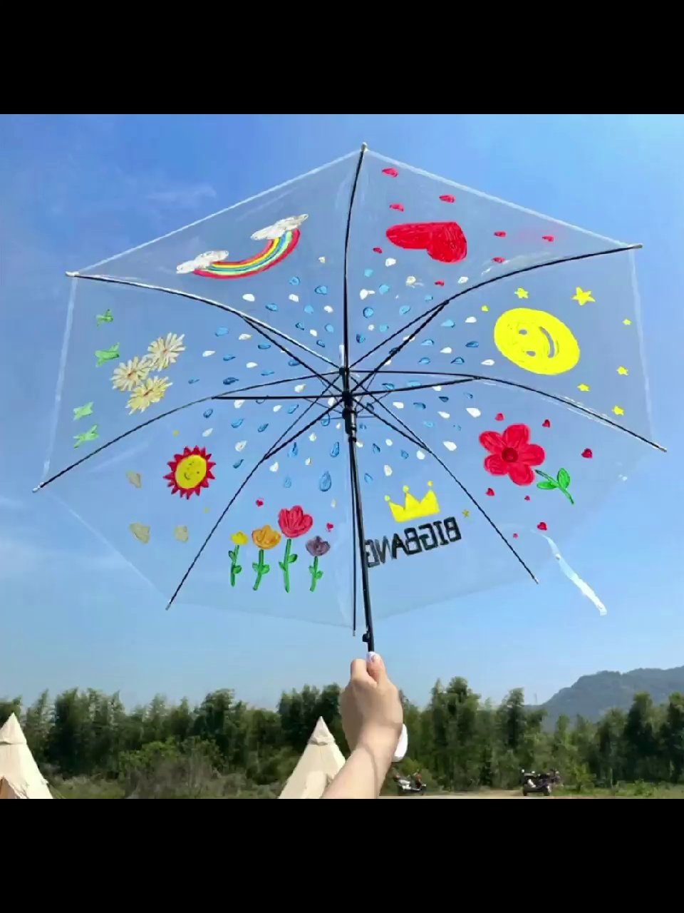 透明雨伞作画:儿童美育新方式你知道吗