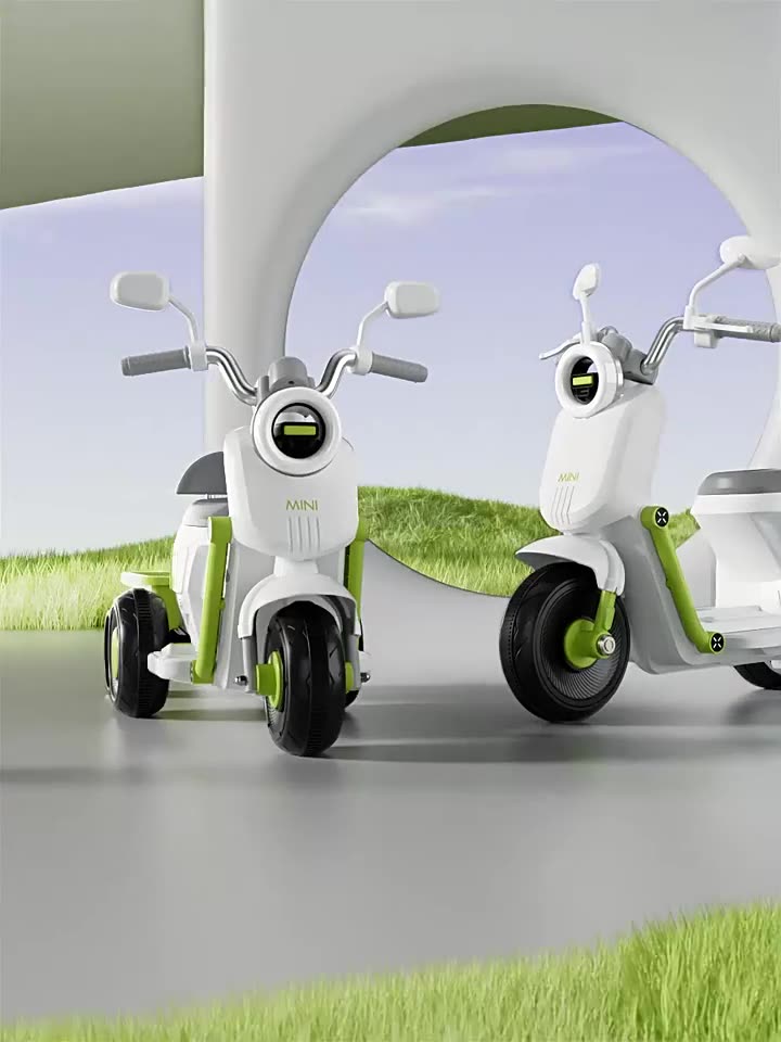 大款儿童电动摩托车三轮车男女宝宝遥控玩具车可坐双人小孩电瓶车