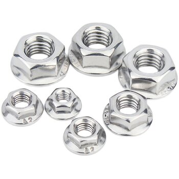 Jinchao 201/304 stainless steel flange nut 316 anti-slip locking cap British fine reverse tooth pad nut ຕ້ານການ loosening