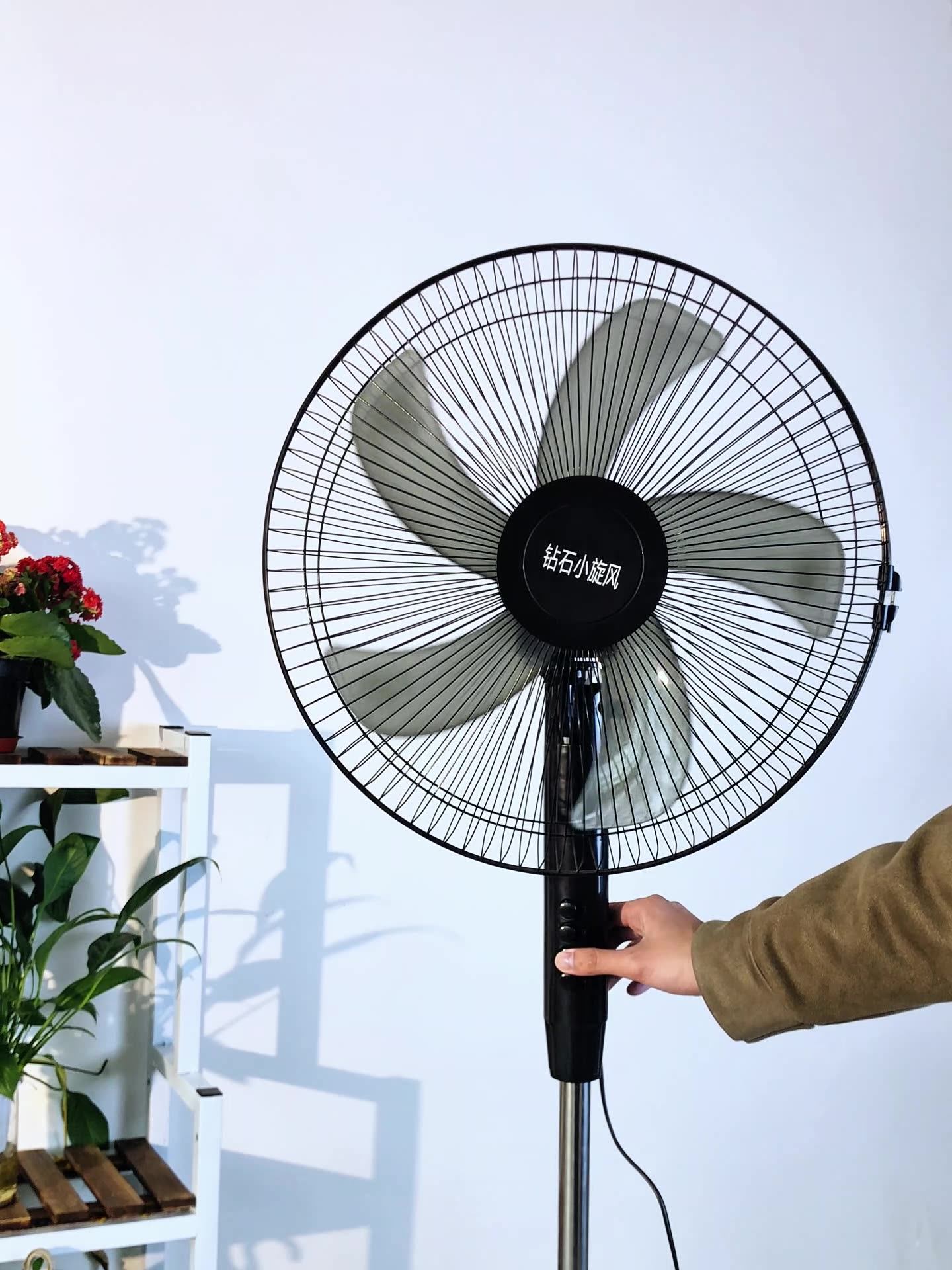 批发电风扇大风力落地扇办公室遥控定时电风扇家用立体式16寸风扇
