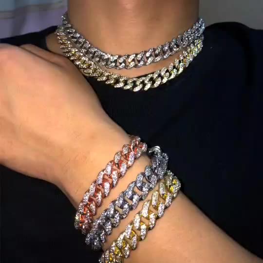 ice gold chain,goldchain 18k gold chain ice silver diamond necklace men jewelry