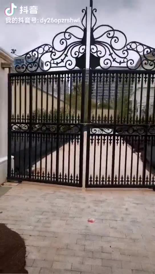 定制围墙铁艺门消防通道铁大门农村院墙大门户外双开门栅栏门