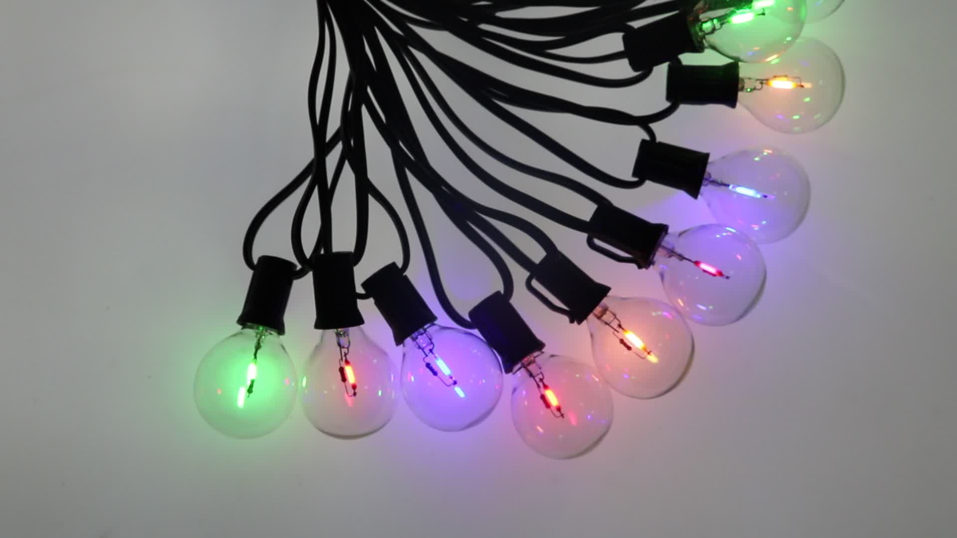 新产品 ip44 e12 25 英尺 g40 led 地球灯串与 25 g40 彩色灯丝 led