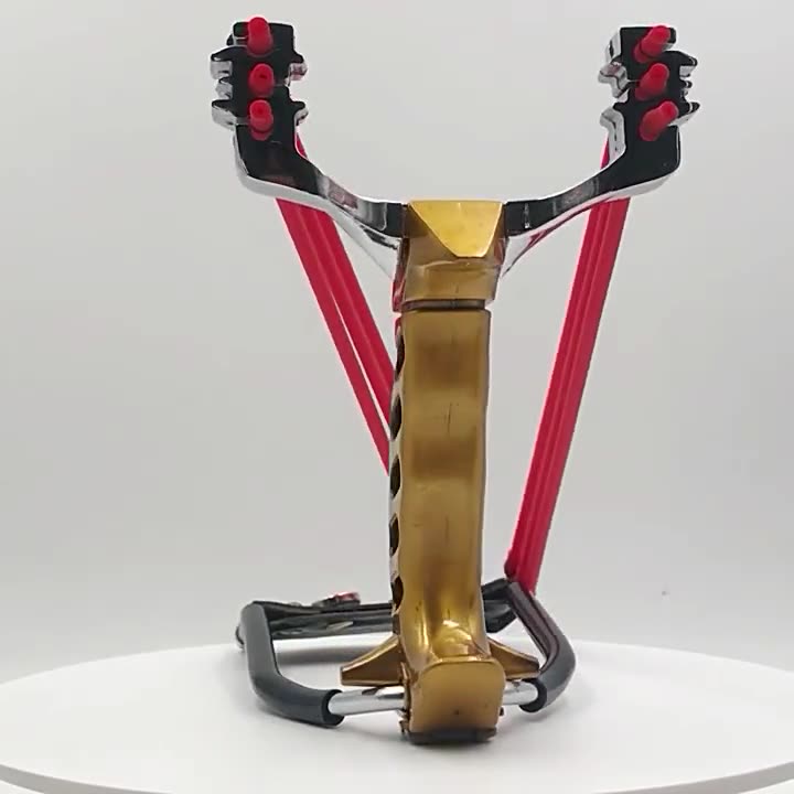 强力刺客弹弓带腕托户外全金属材料用于钓鱼和投球的重型大型弹弓