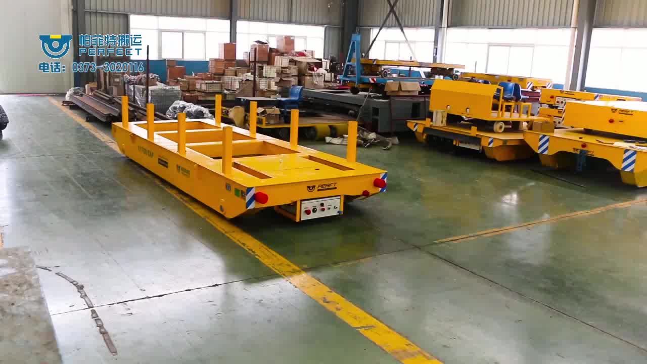 工具车电动轨道平车 20吨蓄电池电动轨道车轨道转弯高温平台车