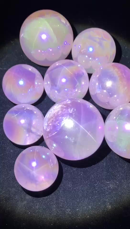 natural druzy angel aura star rose quartz balls crystal sphere