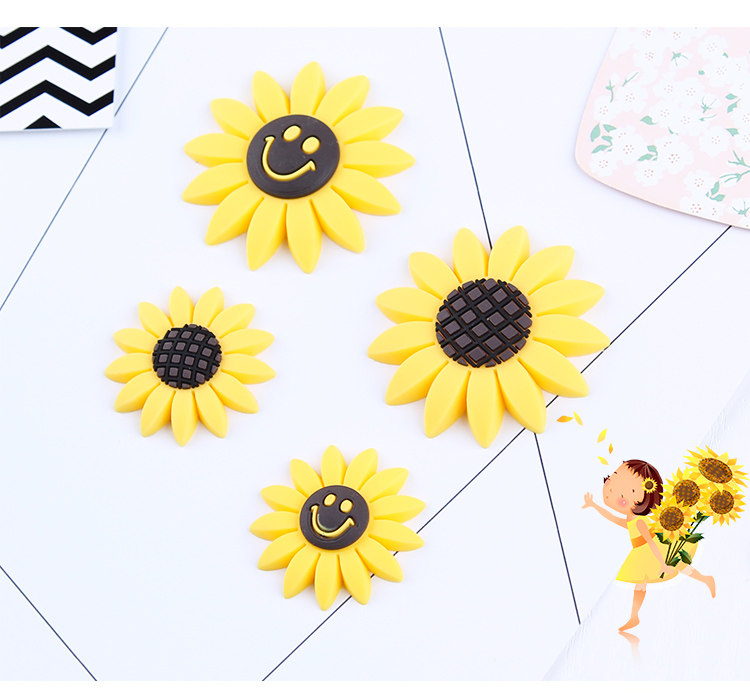 日本原宿软妹向日葵笑脸花朵发圈发饰胸针发夹发饰品头绳头饰配件