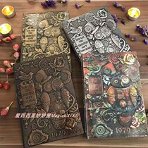 European style three-dimensional retro leather notebook business student diary hand account mechanical cat embossed notepad color