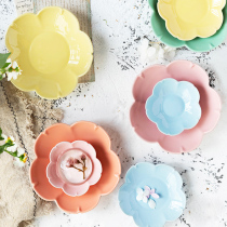 ezicok creative ice cream bowl Cute ceramic small plate Household seasoning sauce dish Salad bowl ins net red plate