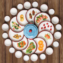 ezicok plate ceramic moon plate creative dinner plate home Pat Table tableware table simple Bowl plate set