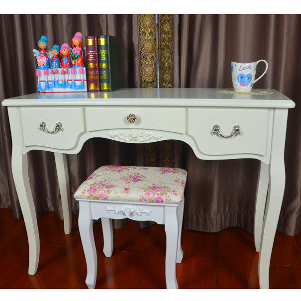 特价韩式白色田园三抽书桌公主桌电脑桌办公桌写字台淑女桌秒杀