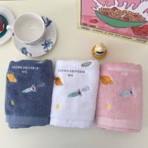 South Korea ins same Universe star embroidery pattern cotton towel towel towel hand towel