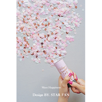 Wedding spray flower tube petals handheld hand twist birthday gift flower ribbon play wedding salute cannon wedding supplies grand celebration