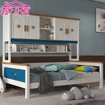 All solid wood childrens bed clothes cabinet bed integrated simple modern girl boy saving space storage multi-functional combination bed