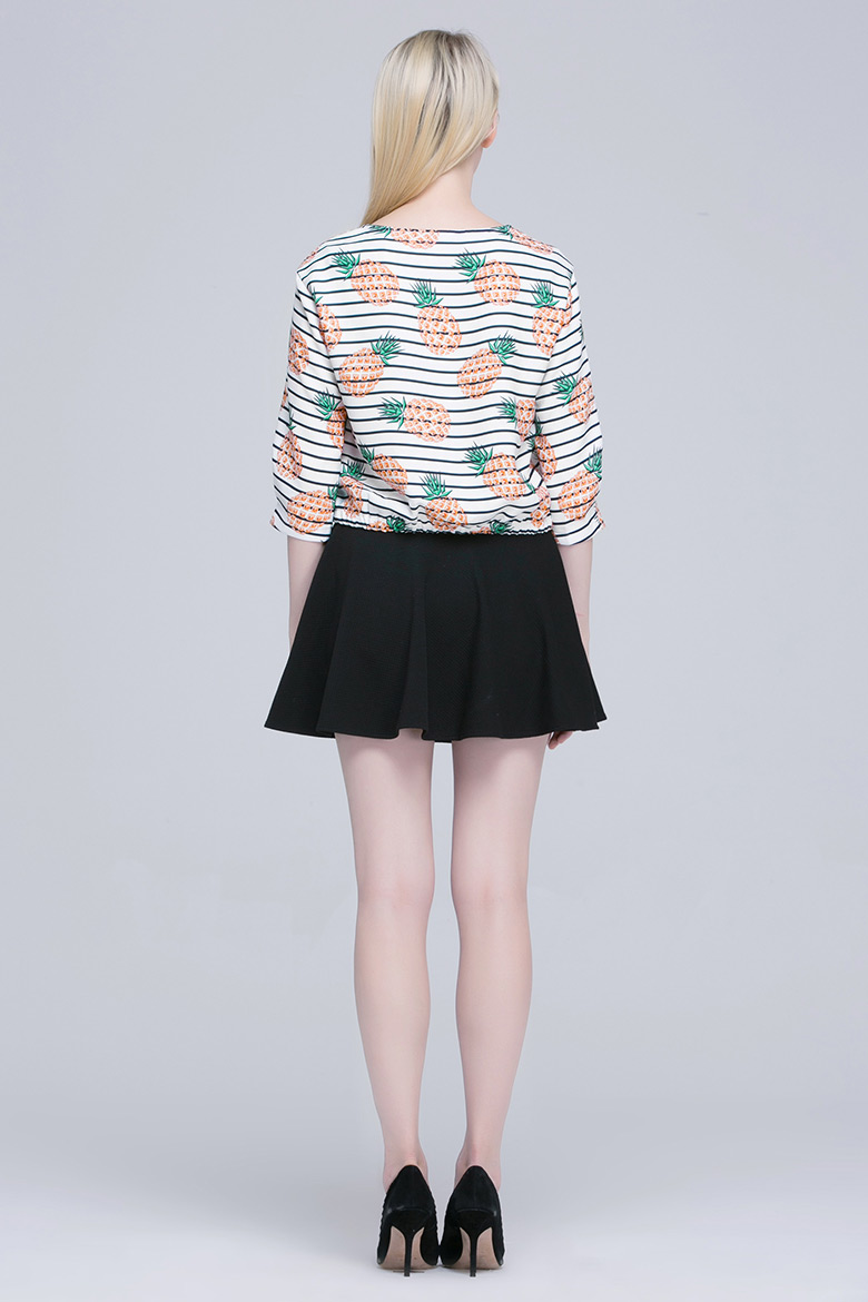 勿上Lagogo拉谷谷时尚套装女条纹两件套连衣